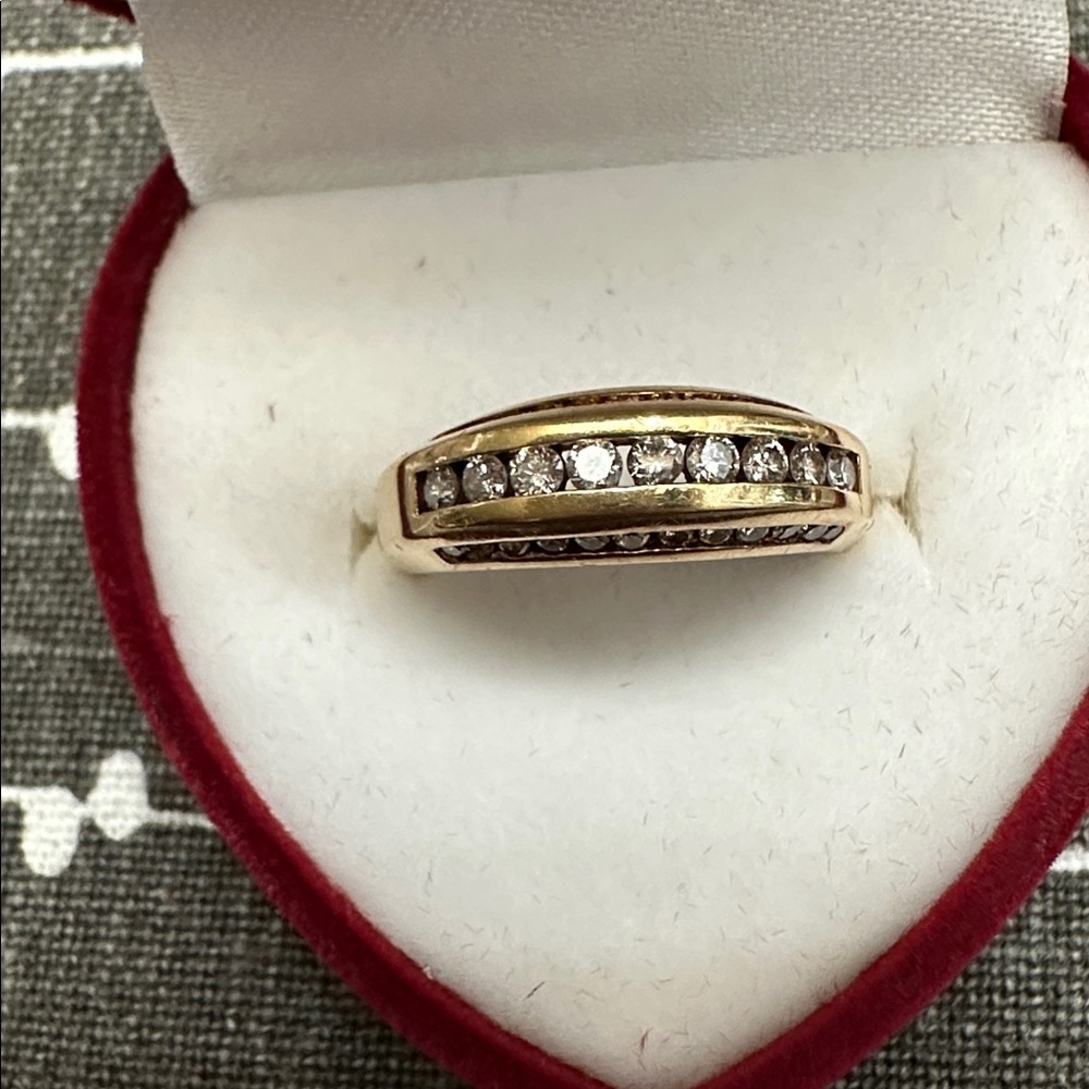 Vintage Corona 14K Gold .51 Carats Channel Set Diamond Anniversary Band